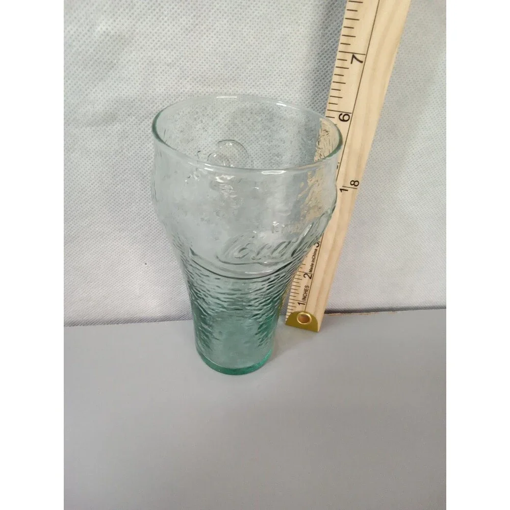 Vintage‎ 16 oz Coca-Cola Glass Pebbled Dimpled Textured Georgia Green COKE